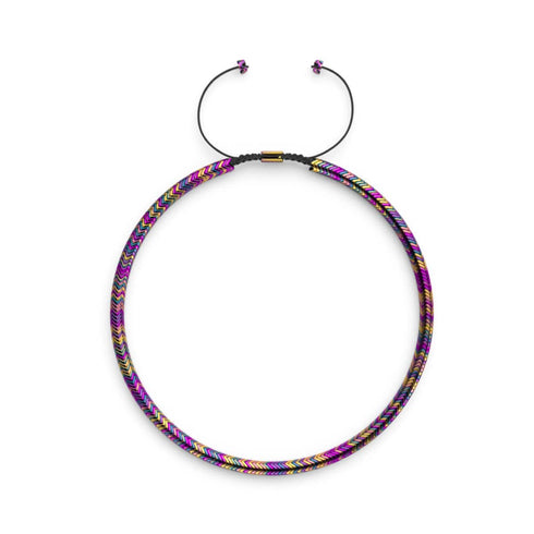 Serpentine | Rainbow Hematite x Unicorn Silver | Double Wave Necklace